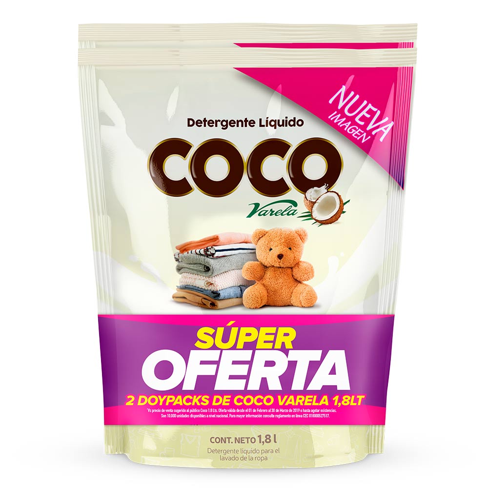 Detergente Líquido Jabón Coco Varela 2x3.6L