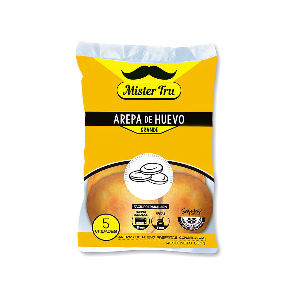 Arepa de huevo Mister Tru grande congelada x5und x850g