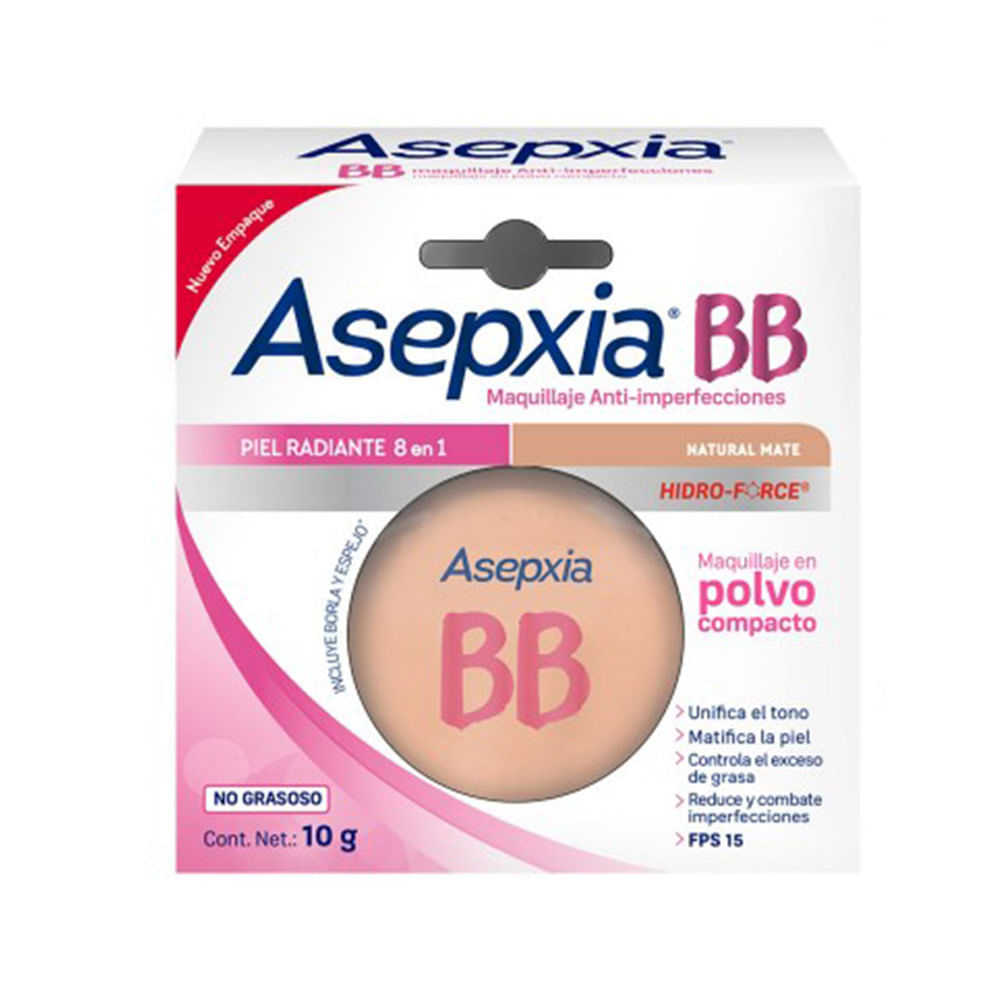 Polvo compacto Asepxia antiacné natural x10g