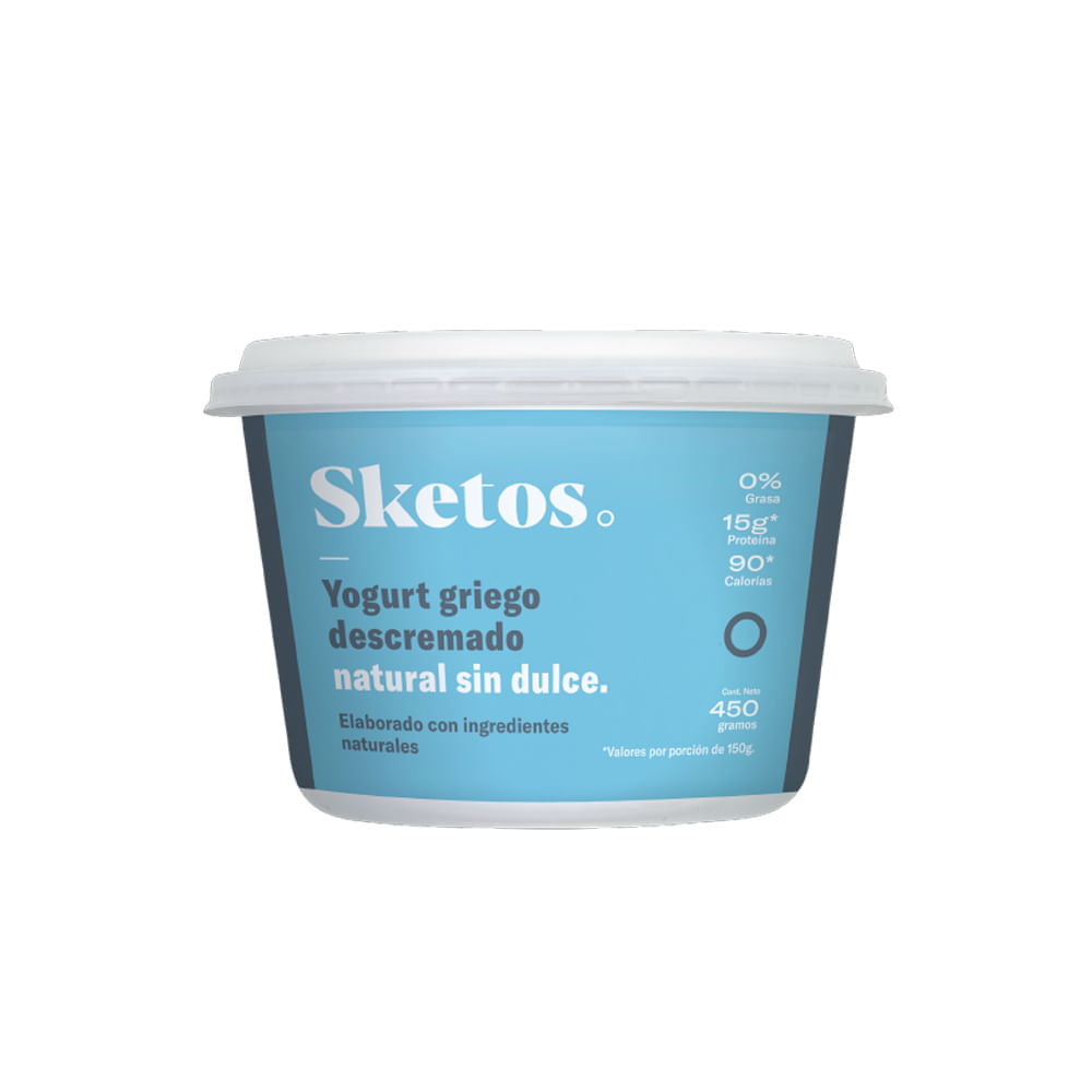 Yogurt griego Sketos natural sin dulce x450g