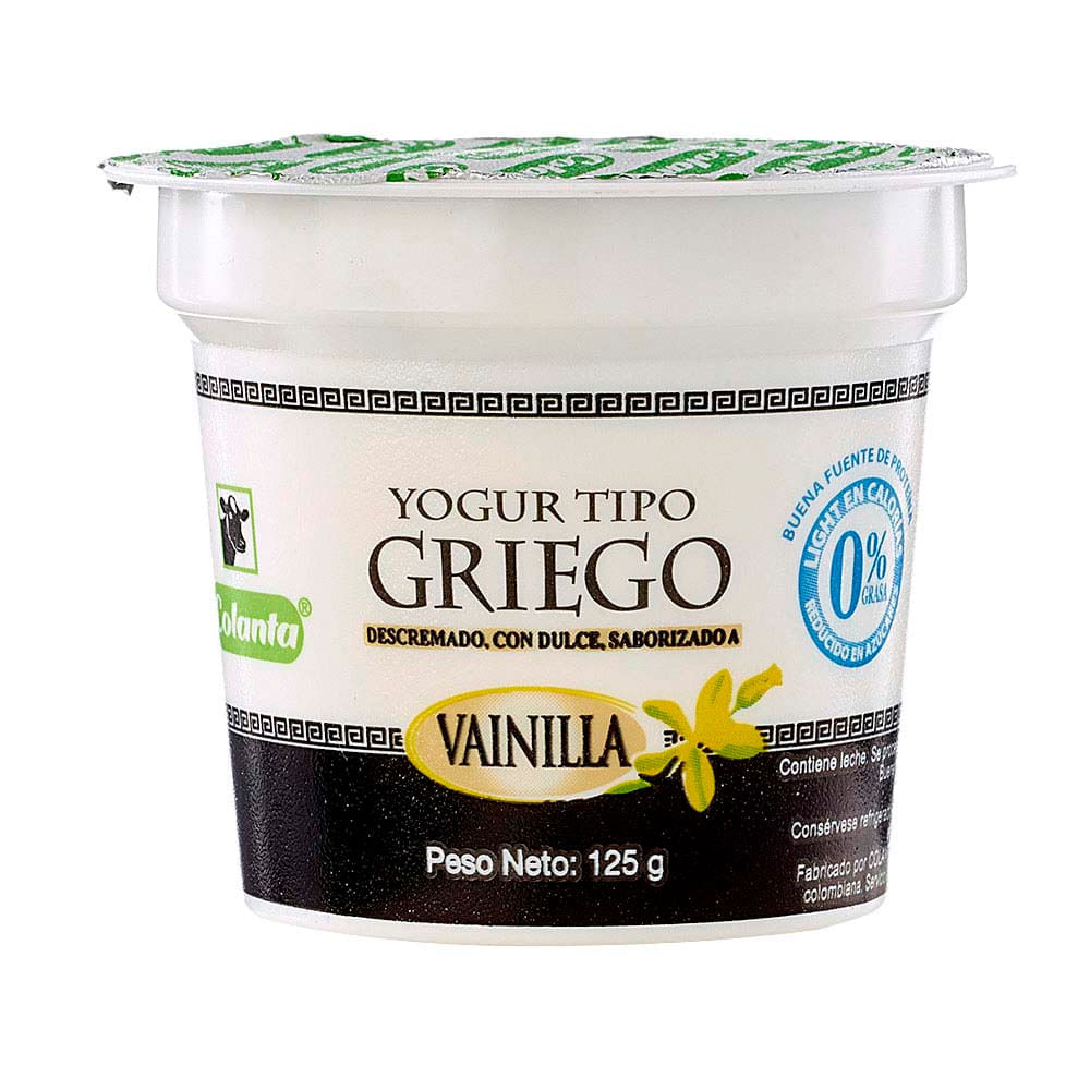 Yogurt Colanta griego vainilla x125g