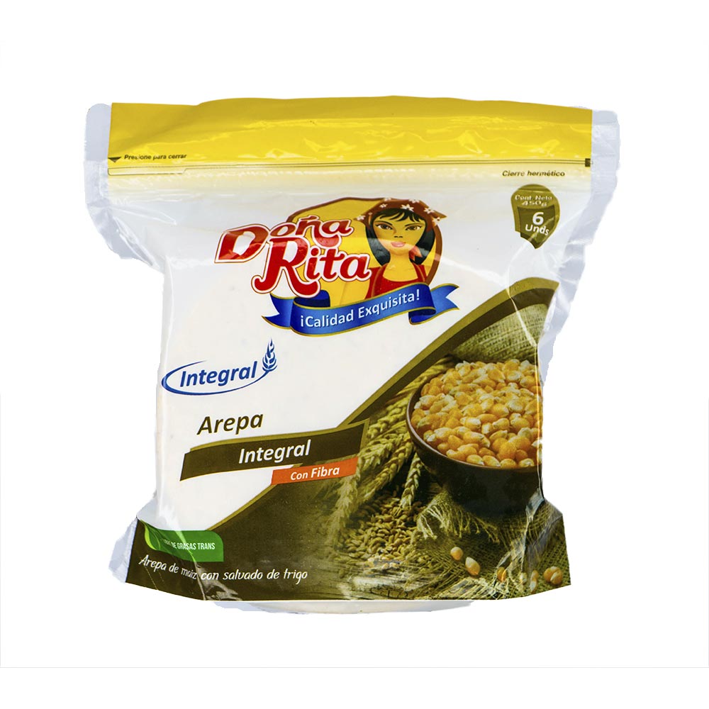 Arepas Integrales Doña Rita Con Fibra x6und x450g