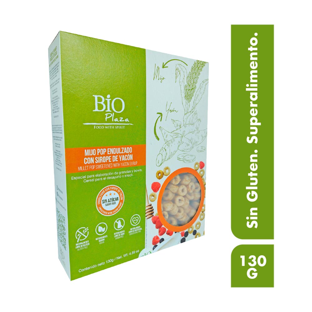 Mijo pop Bio Plaza sirope yacón x130g