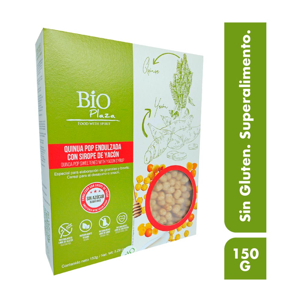 Quinua pop Bio Plaza sirope yacón x150g