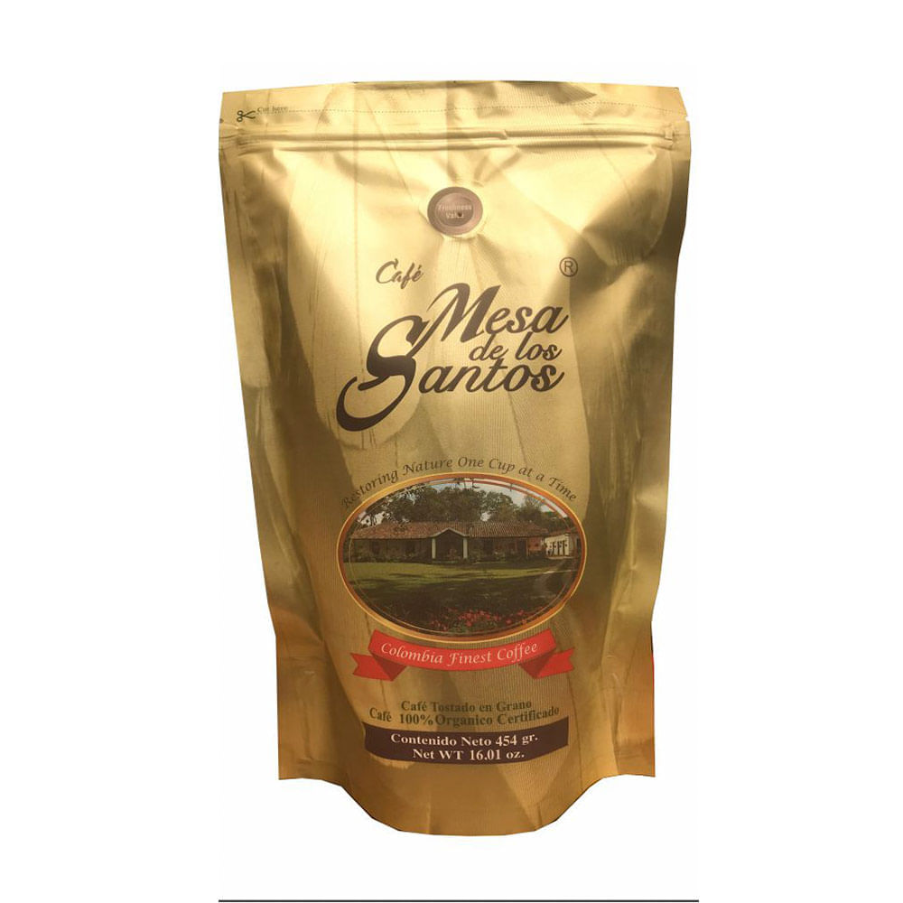 Café Mesa De Los Santos Orgánico Tostado en Grano x454g