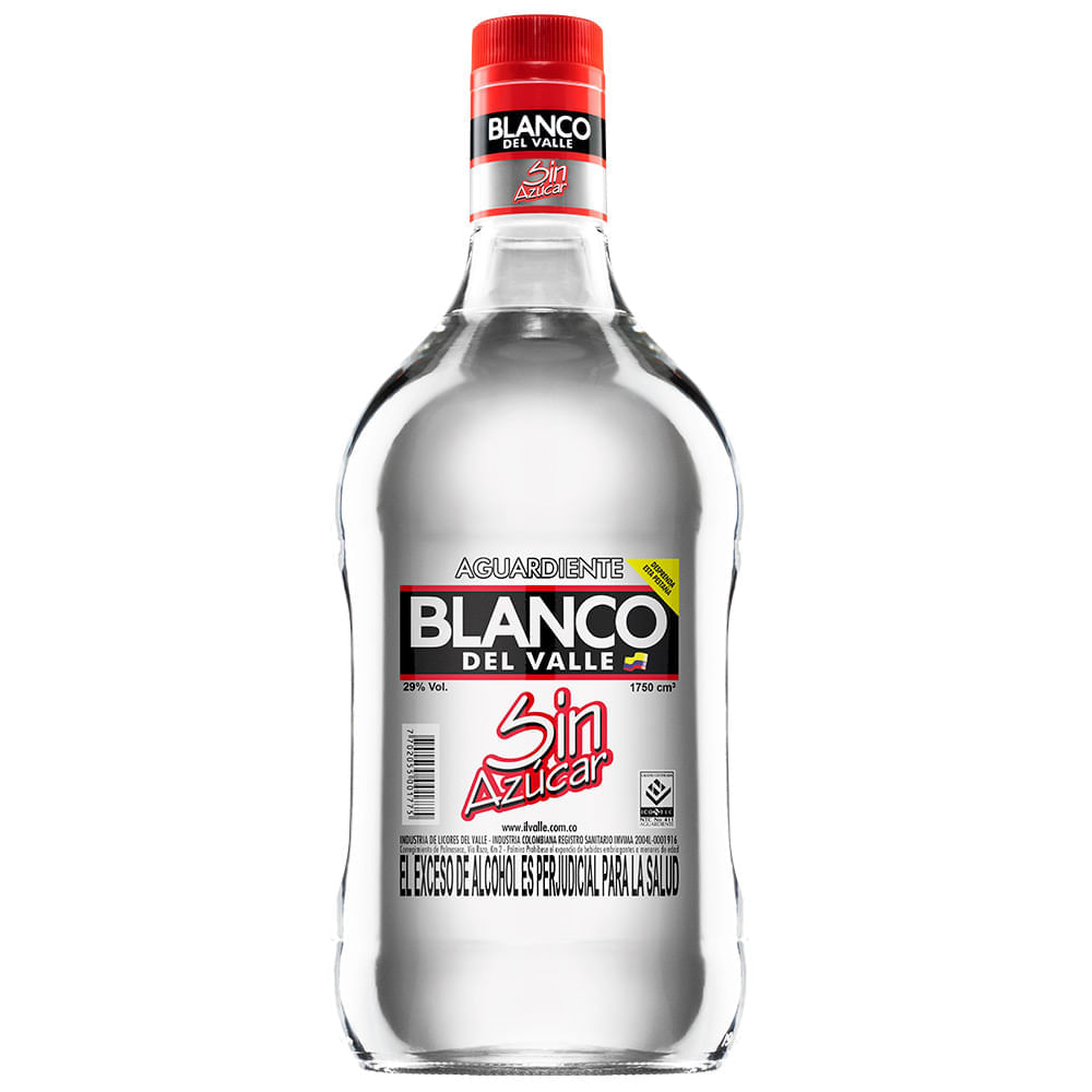 Aguardiente blanco sin azucar garrafa x1750ml