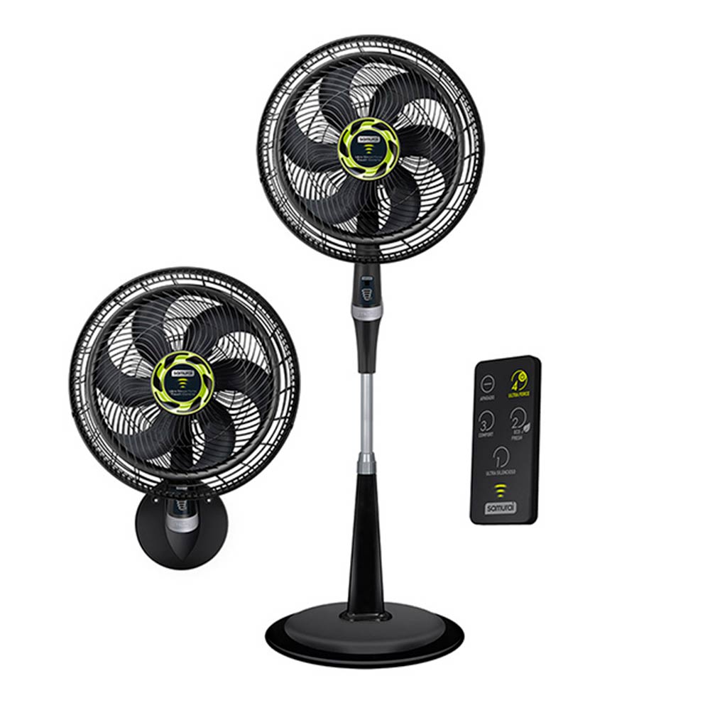 Ventilador Samurai Ultra Silence Force Control Remoto 2 en 1 Negro