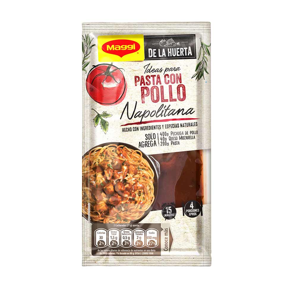 Base Maggi de la huerta pasta con pollo napolitana x85g