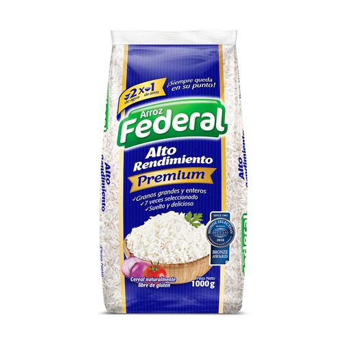 Arroz Federal Premium Alto Rendimiento x1000g