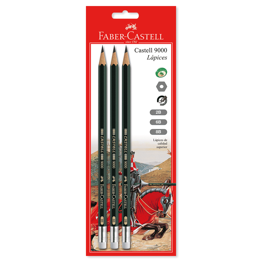 Blister 3 lápiz graduado 2b  6b  8b