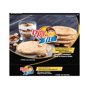 Arepas de maíz Doña Rita Fit almendras y macadamia x5und x450g