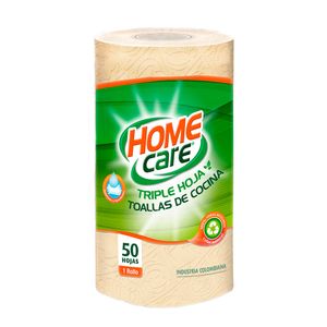 Toalla home care triple hoja x1rollox50 hojas