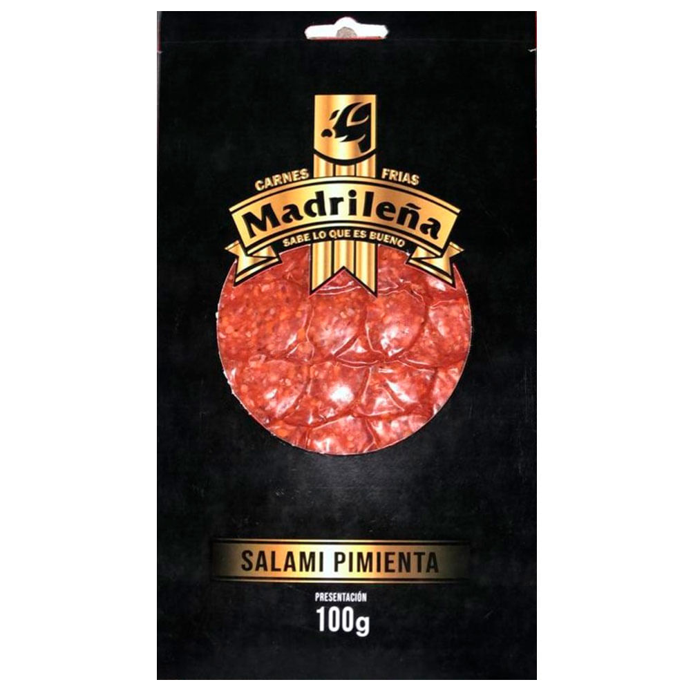 Salami Madrileña pepperoni pimienta x100g
