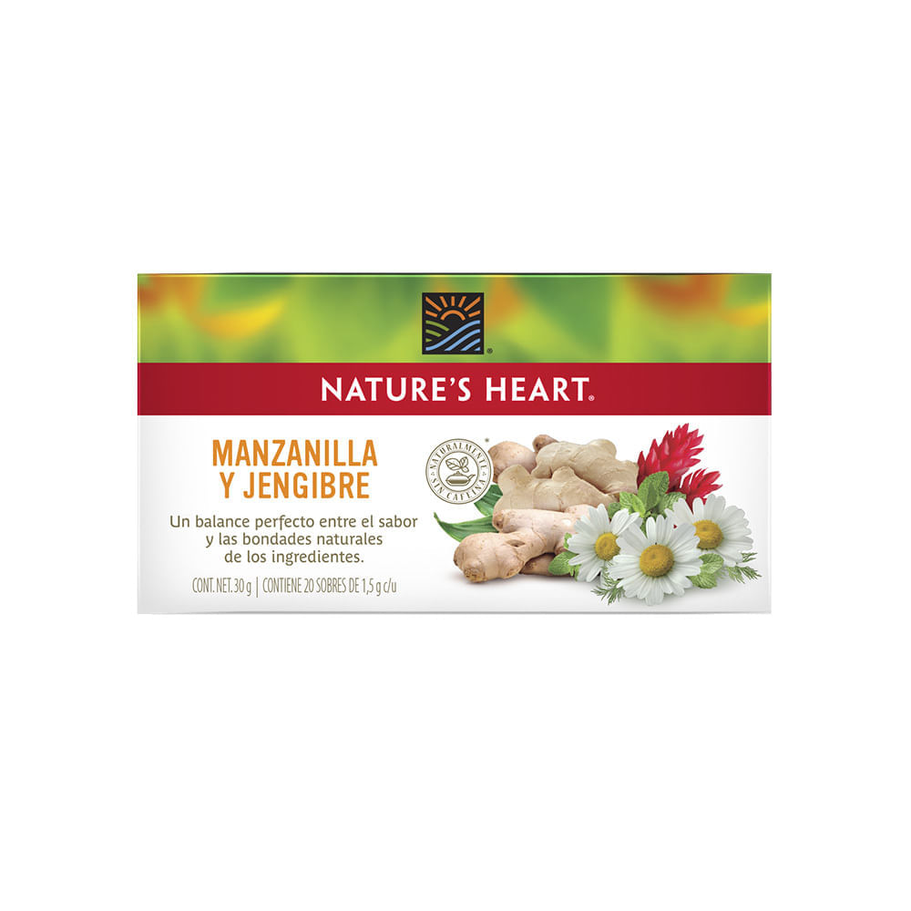 Té Nature's Heart manzanilla jengibre x30g