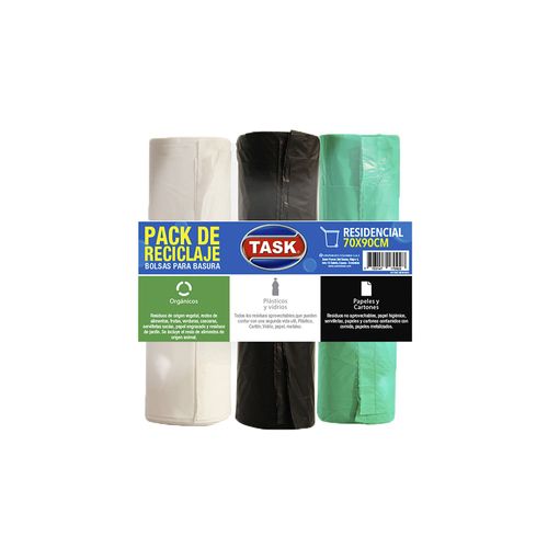 Bolsa Task basura 3 colores 70x90 x 30und