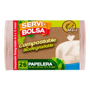 Bolsa Servi Bolsa biodegradable 43cm x 45cm x26 unidades