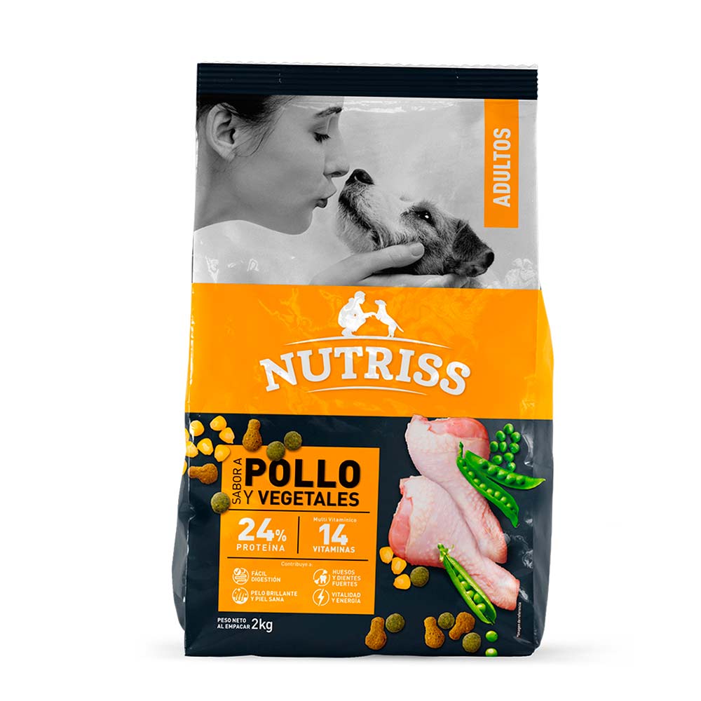 Alimento para perro Nutriss adultos pollo y vegetales x2kg