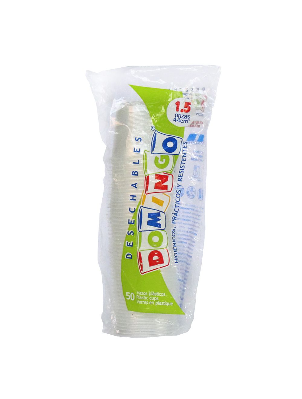 Vaso 1.5 onzas domingo-pqte 50 unds