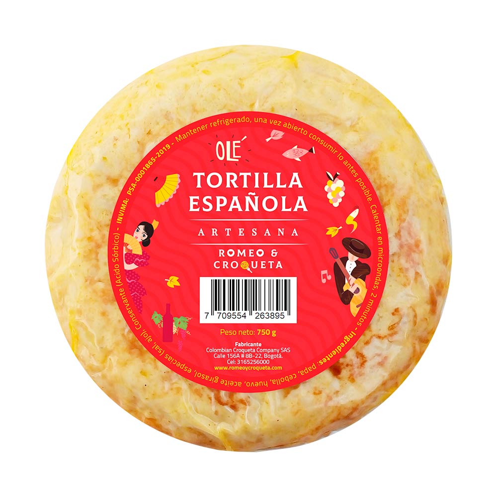 Tortilla romeo y croqueta espanola artesanal x750g