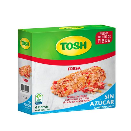 Barra de cereal Tosh trozos fresa x6und x138g