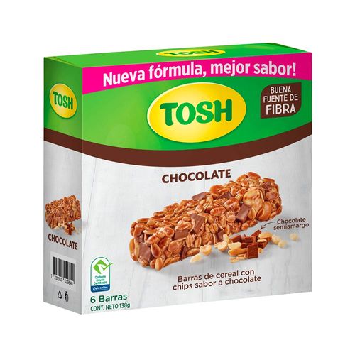 Barra de cereal Tosh chips chocolate x6und x138g