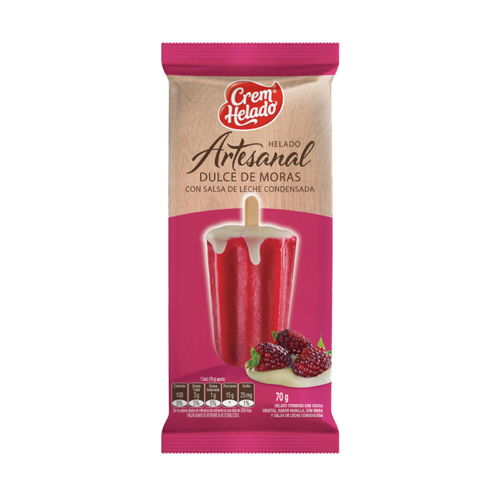 Helado Crem Helado artesanal dulce moras x 70g