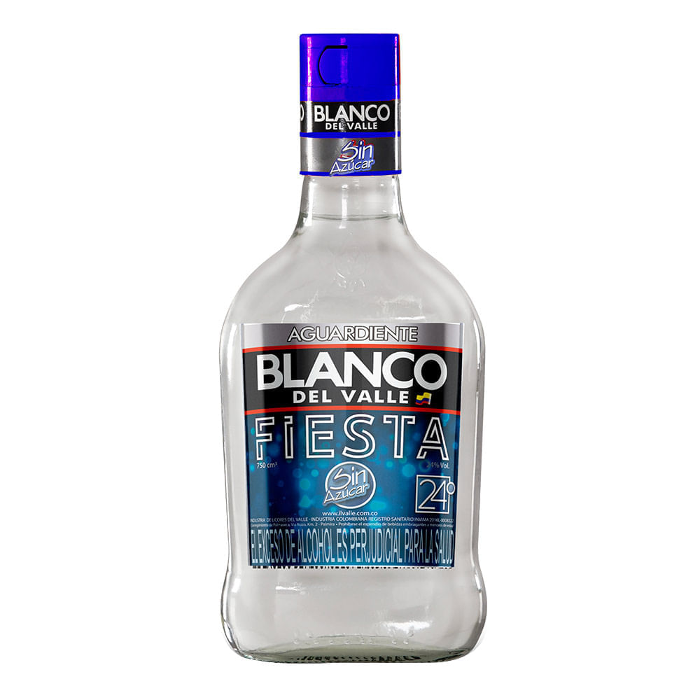 Aguardiente blanco 24 grados fiesta bot.x375ml