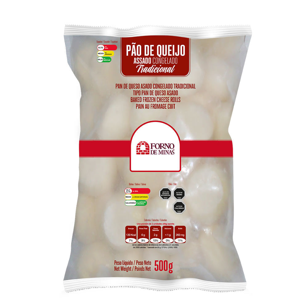 Pan Queso Asado Congelado Tradicional Forno de Minas 500g