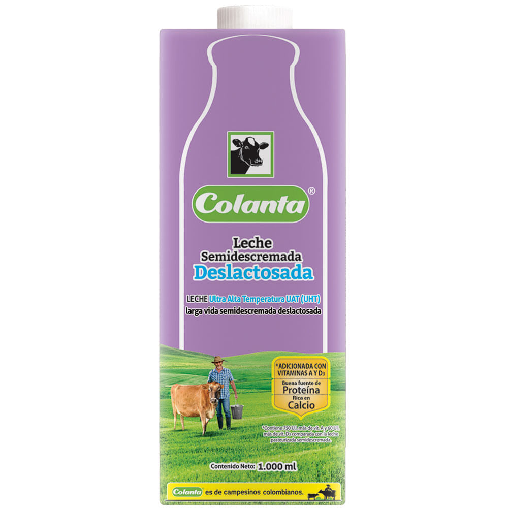 Leche semidescremada Colanta deslactosada tretrapack x1000ml