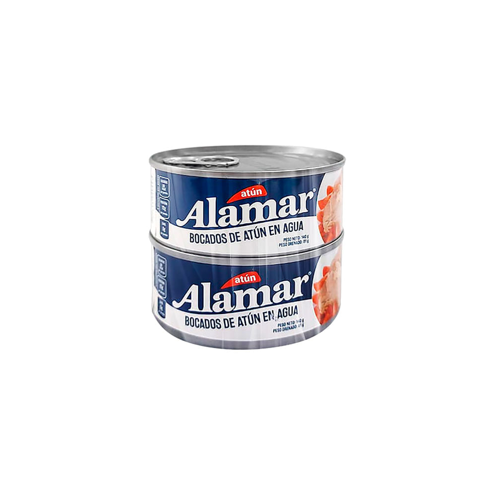 Atún Alamar bocados en agua x2und x140g c-u