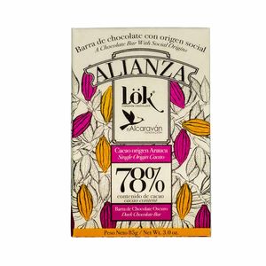 Barra lok chocolate 78% cacao arauca x85g