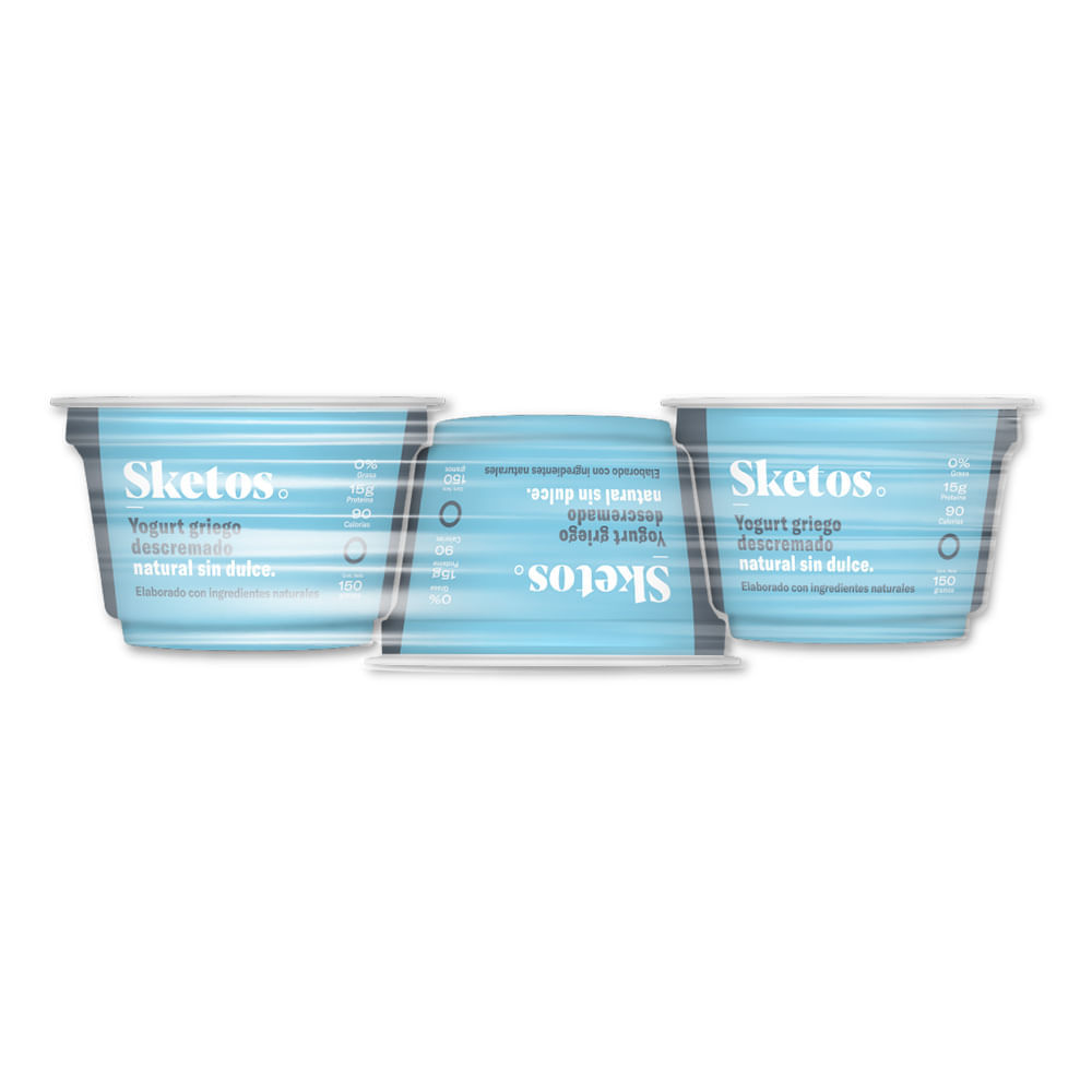 Yogurt griego Sketos natural sin dulce x3und x150g c-u