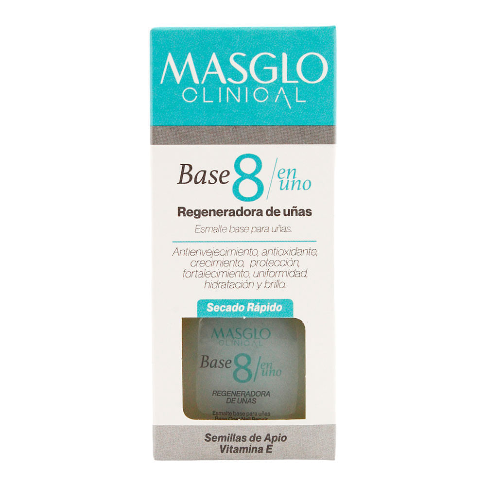 Base Masglo 8 en 1 Regeneradora de uñas x13.5ml