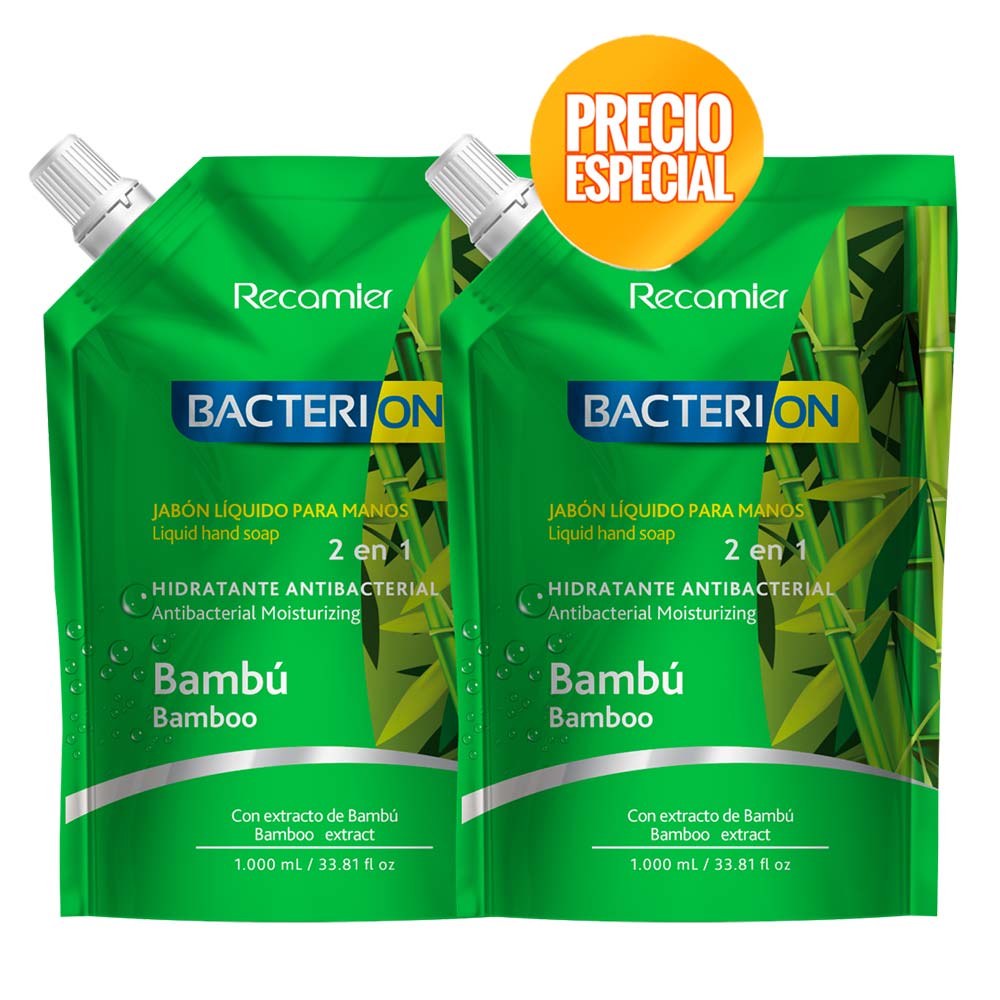Jabon Bacterion Liquido Antibacterial Bambu x2 Und x2000ml