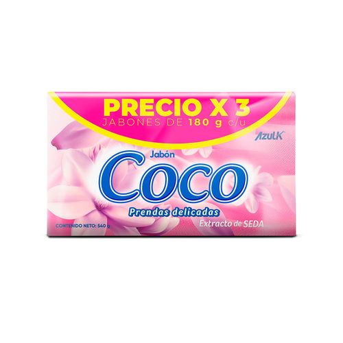 Jabon Coco Lavar Prendas Delicadas x3 Und x180grs
