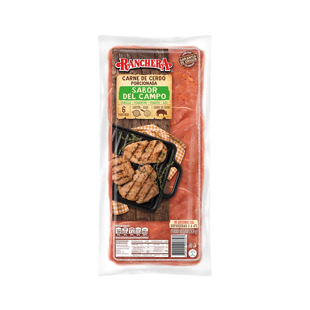 Carne de cerdo Ranchera marinada x 600gr