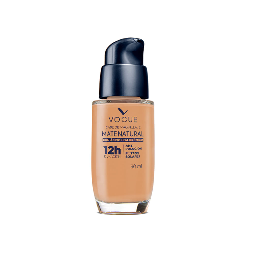 Base líquida Vogue Mate Natural tono bronce x30ml
