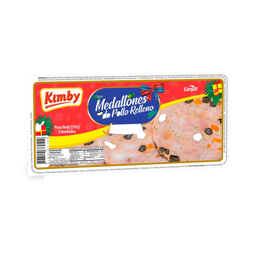 Medallones de pollo relleno Kimby x350g