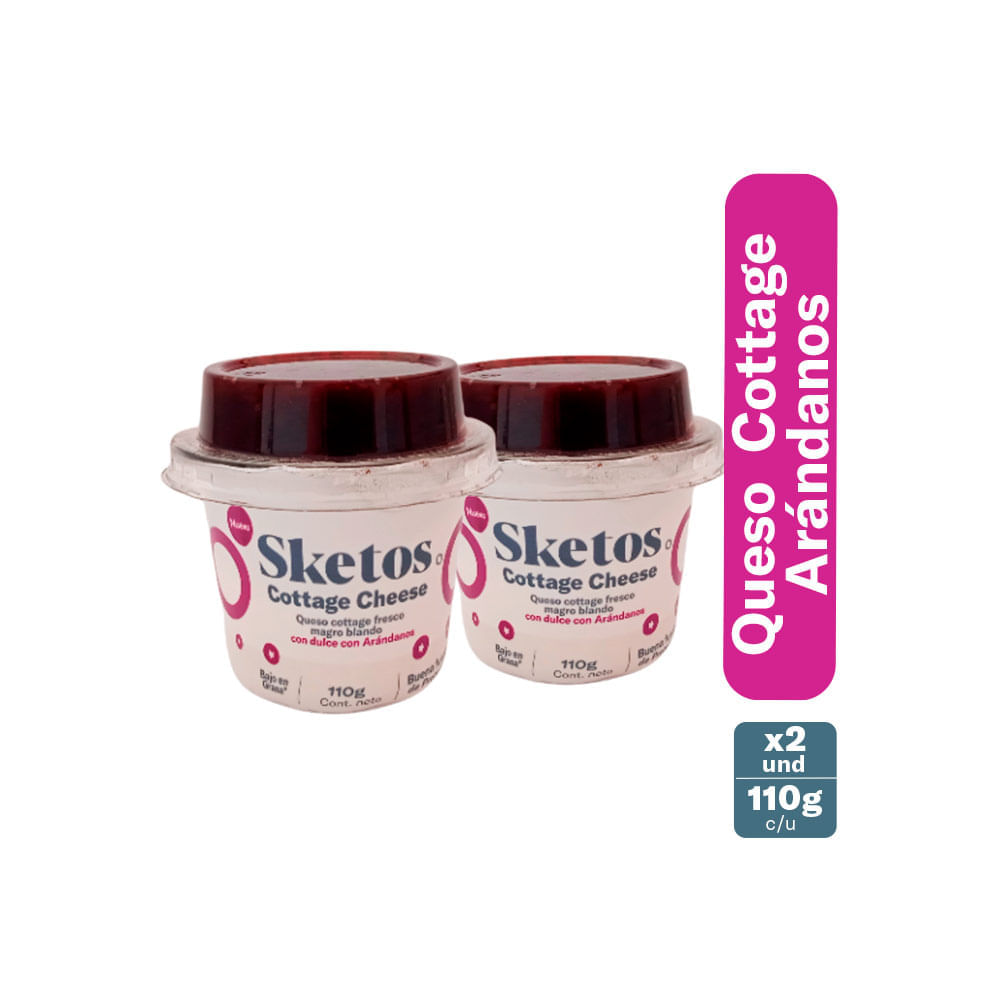 Queso cottage Sketos arándanos x2und x110g c-u