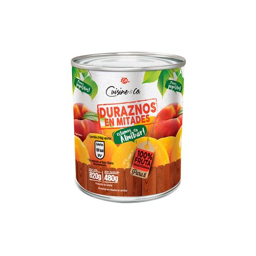 Duraznos Cuisine&Co mitades almíbar x820g