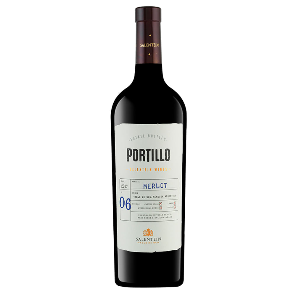 Vino tinto Portillo merlot x750ml