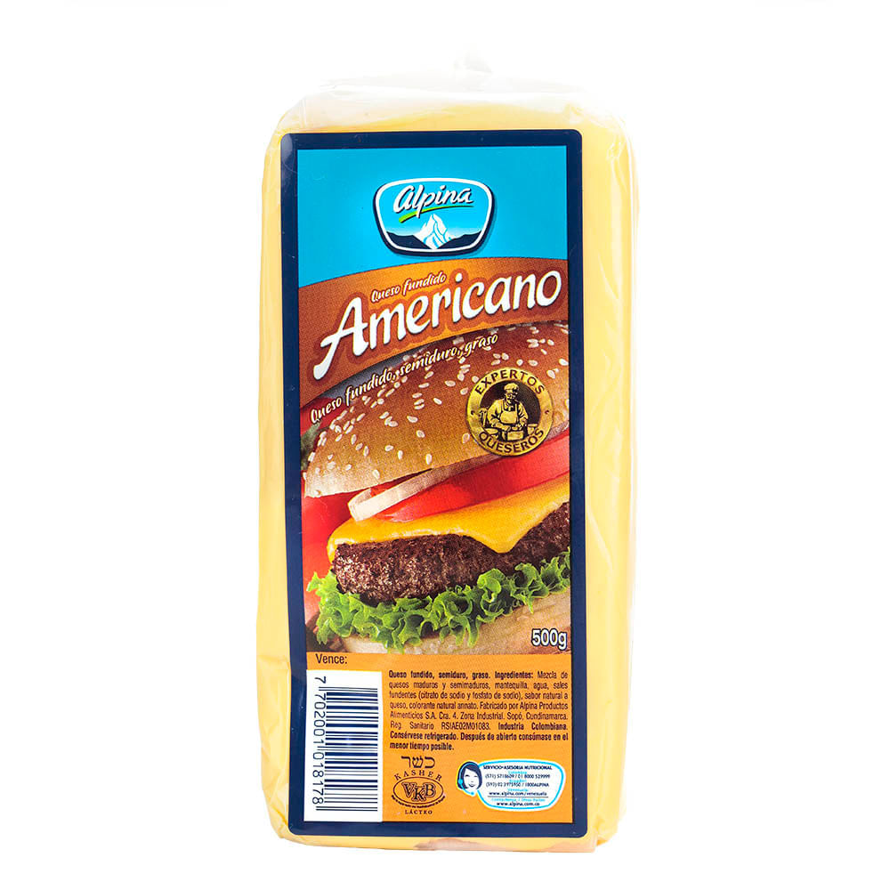 Queso fundido Alpina americano x500g