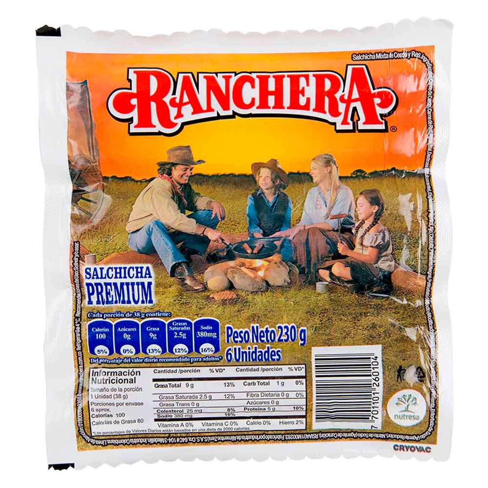 Salchicha Ranchera Premium x6und x230g