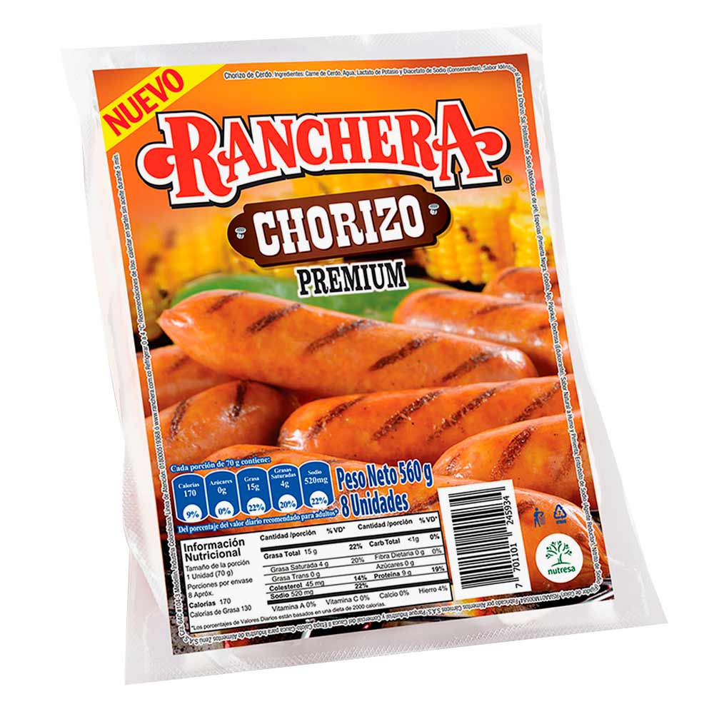 Chorizo Ranchera Premium x8und x560g