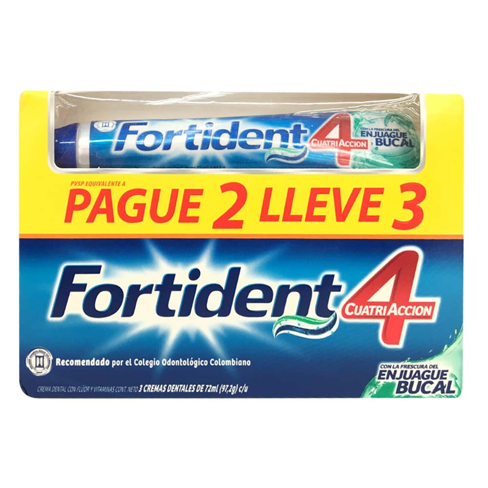 Crema Dental Fortident x 97.2 g c-u Pague 2 Lleve 3