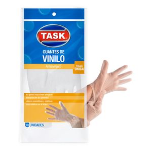 Guantes task vinilo antialergico talla unicax10und