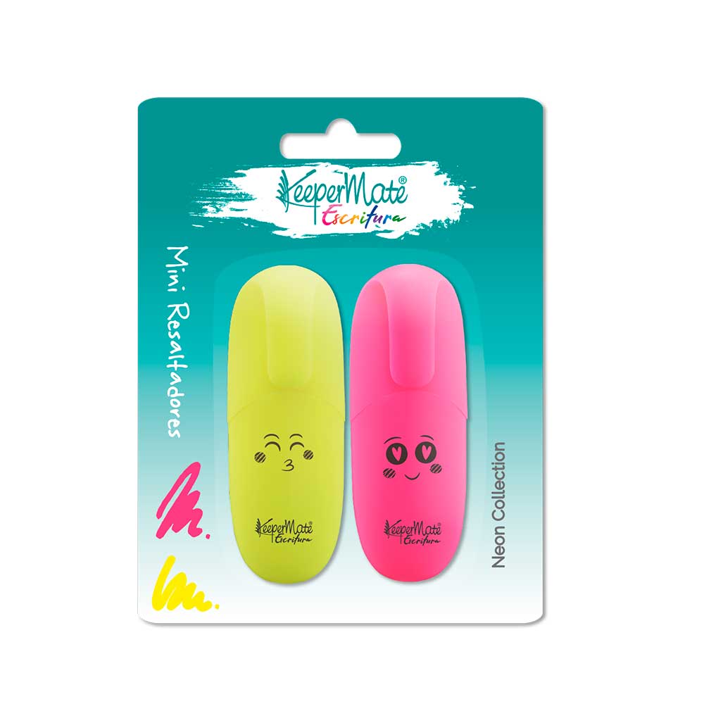 Resaltador mini amarillo y rosado blíster x2 Legis