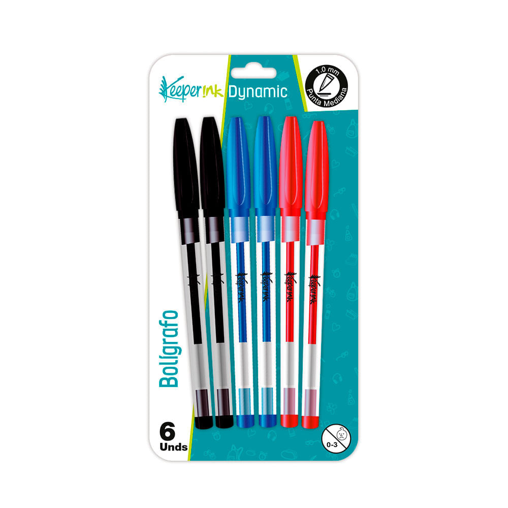 Bolígrafo Keeperink dyna surtido estuche x6 und Legis