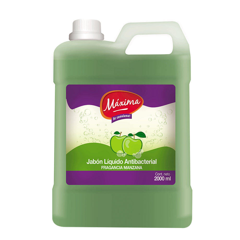 Jabón Líquido antibacterial manzana Máxima x2000ml
