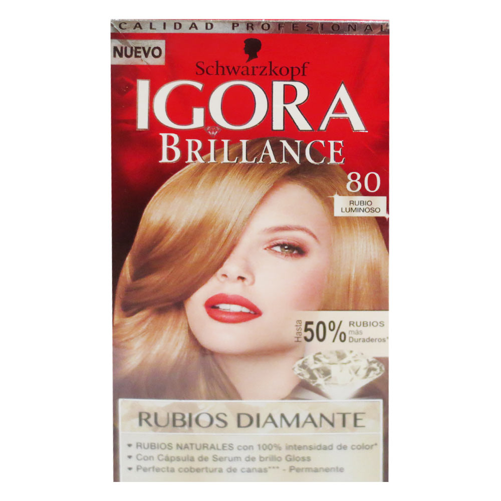 Tinte Igora Brillance Rubio Luminoso 80 X 6Elementos X 123.7ml